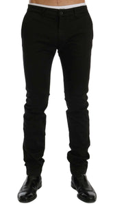 GF Ferre Black Cotton Stretch Chinos Pants -   -  GF Ferre.